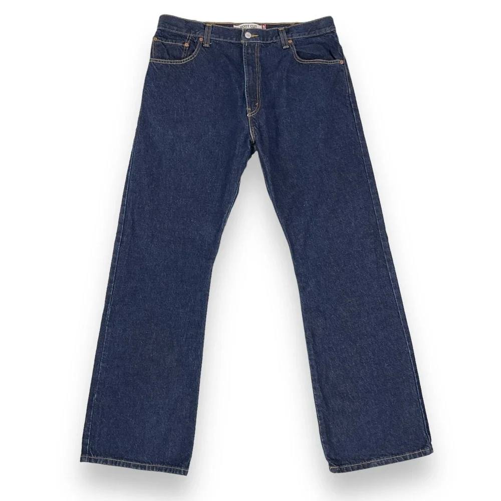 Levis Jeans Men 38x32 Dark Blue 517 Bootcut Denim Vintage Cotton
